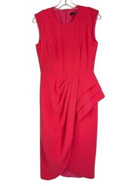 Badgley Mischka Womens Sleeveless Pink Wrap Dress Size 6